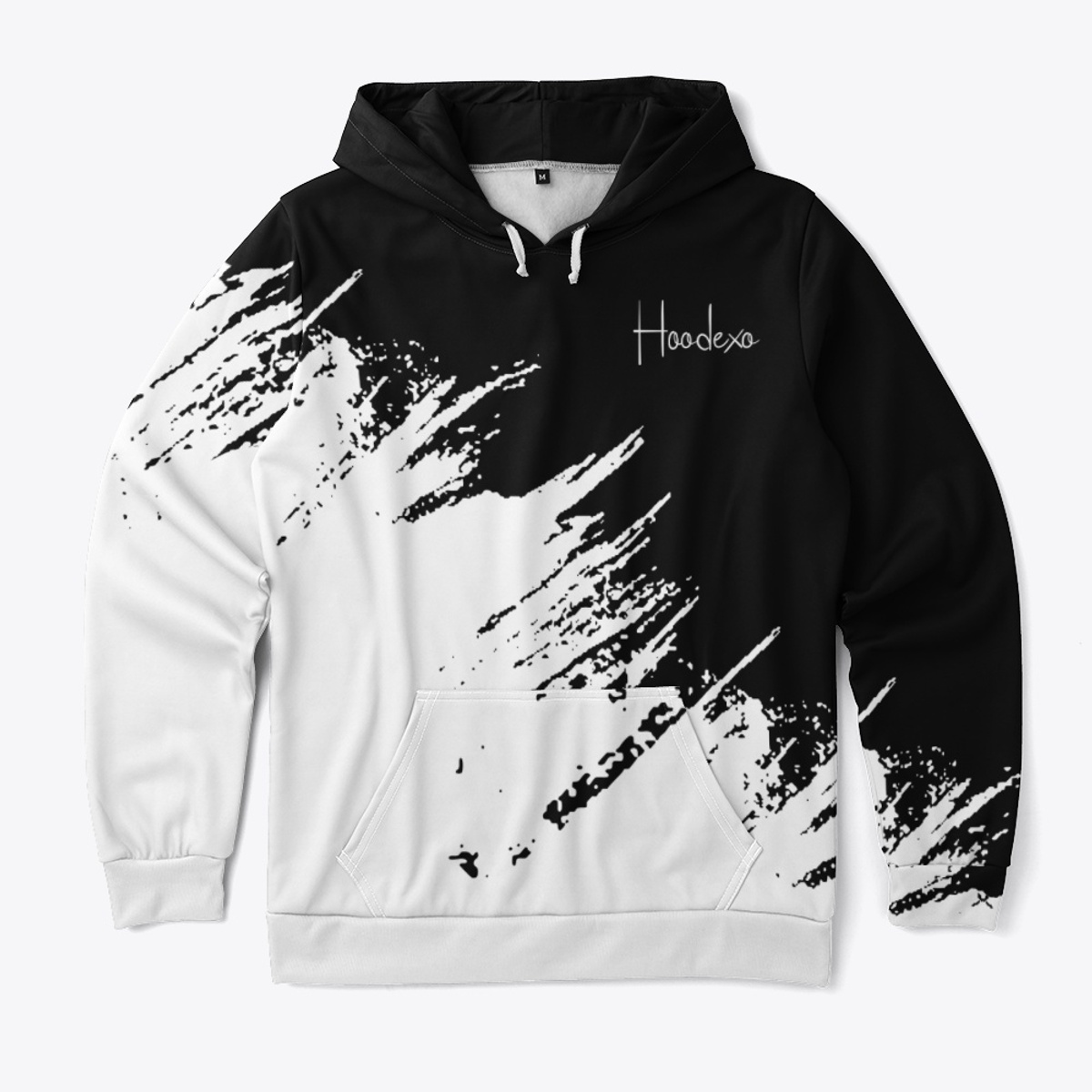 Off-Brand All Over Print Black and White Paint Splatter Hoodie and Jogger Set
