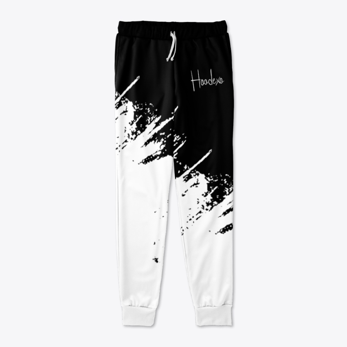 Off-Brand All Over Print Black and White Paint Splatter Hoodie and Jogger Set - back